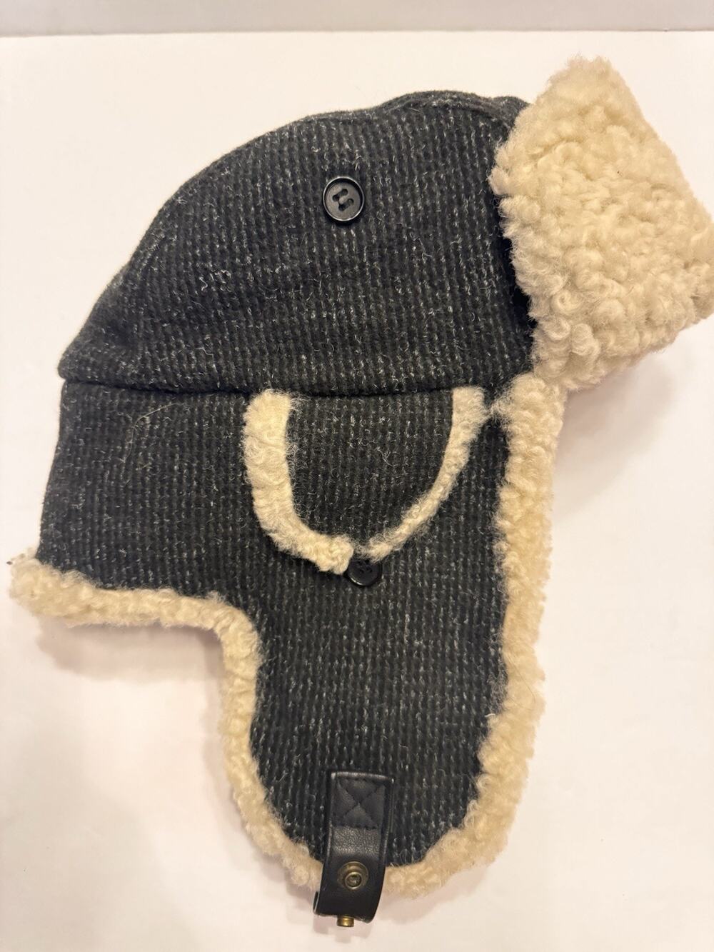 Tilley Aviator Bomber Hunter Trapper Hat Shearling Ear Flap Medium